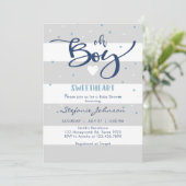 Oh Boy Baby Shower Invitation Einladung (Stehend Vorderseite)
