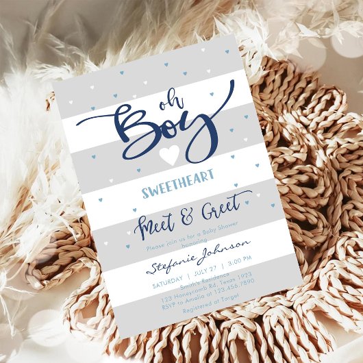 Oh Boy Baby Shower Invitation Einladung