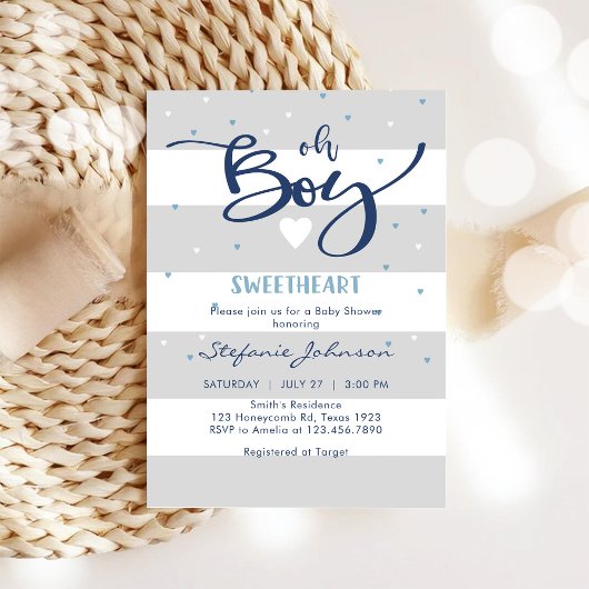 Oh Boy Baby Shower Invitation Einladung