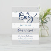 Oh Boy Baby Shower Invitation Einladung (Stehend Vorderseite)