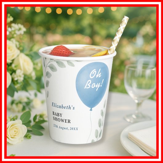 Oh Boy Baby Shower | Modern Pappbecher