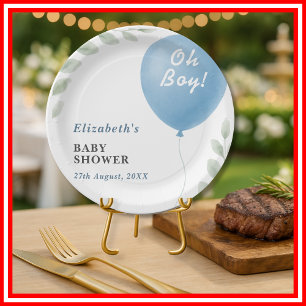 Oh Boy Baby Shower   Modern Pappteller