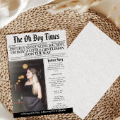 Oh Boy Baby Shower Newspaper Unique Fun Photo Einladung