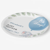 Oh Boy Baby Shower Pappteller (Schrägansicht)