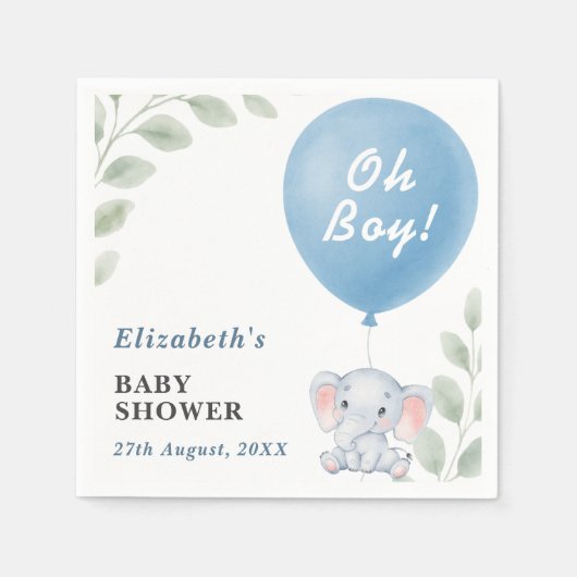 Oh Boy Baby Shower Serviette (Vorderseite)