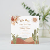 Oh Boy Baby Shower Southwes Boho Cactus Desert (Stehend Vorderseite)