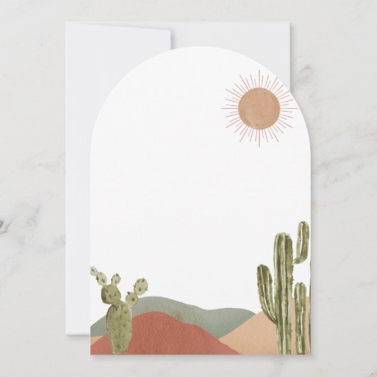 Oh Boy Baby Shower Southwestern Boho Wüste Einladung (Rückseite)