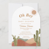 Oh Boy Baby Shower Southwestern Boho Wüste Einladung (Vorderseite)