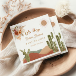 Oh Boy Baby Shower Southwestern Cactus Desert Serviette