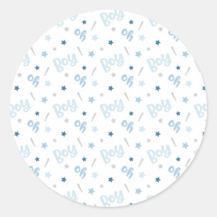 Oh Boy Baby Shower Sticker