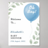 Oh Boy Baby Shower | Willkommensschild Poster (Vorne)