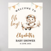 Oh boy , Baby Shower with Bear theme Poster (Vorne)