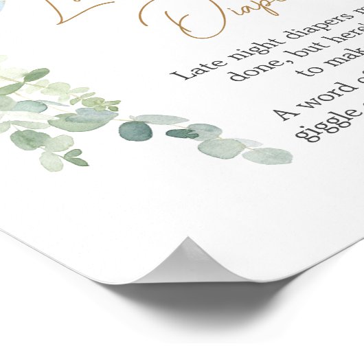 Oh Boy Balloon Baby Dusche Spate Night Diapers Poster (Ecke)