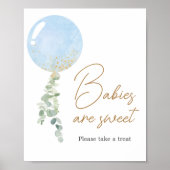 Oh Boy Balloon Baby Shower Babys sind süß Poster (Vorne)