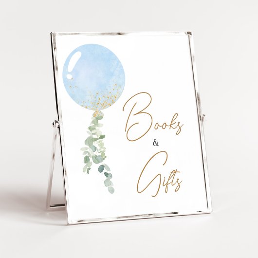 Oh Boy Balloon Baby Shower Bücher und Geschenke Poster