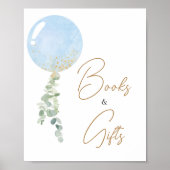 Oh Boy Balloon Baby Shower Bücher und Geschenke Poster (Vorne)