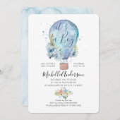 Oh Boy Balloon Baby Shower Einladung (Vorne/Hinten)