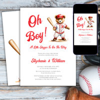 Oh Boy Baseball Baby Dusche Niedlicher Bär
