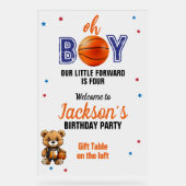 Oh Boy Basketball Thema Geburtstag Acrylschild (Vorderseite)