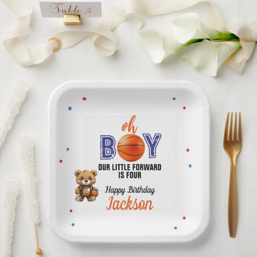 Oh Boy Basketball Thema Geburtstag Pappteller (Hochzeit)