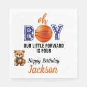 Oh Boy Basketball Thema Geburtstag Serviette (Vorderseite)