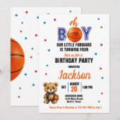 Oh Boy Basketball Thema jedes Alter Geburtstag Einladung (Vorne/Hinten)