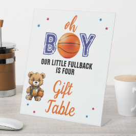 Oh Boy Basketball Thema Pedestal Schild