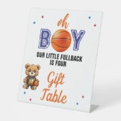 Oh Boy Basketball Thema Pedestal Schild (Vorderseite)