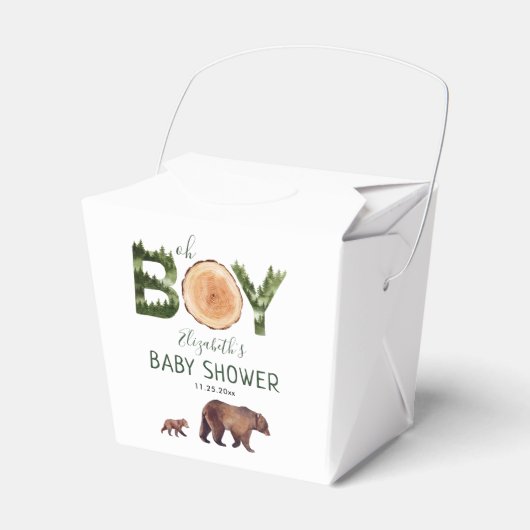 Oh Boy Bear Baby Dusche Geschenkschachtel (Vorderseite)