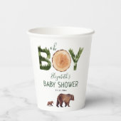 Oh Boy Bear Baby Dusche Pappbecher (Rückseite)