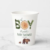 Oh Boy Bear Baby Dusche Pappbecher (Vorderseite)