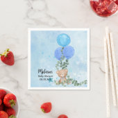 Oh Boy Bear Blue Ballon Eucalyptus Garland Custom Serviette (Beispiel)