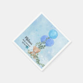 Oh Boy Bear Blue Ballon Eucalyptus Garland Custom Serviette (Ecke)