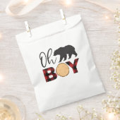 Oh Boy Bear Buffalo Kariert Baby Dusche Geschenktütchen (Ausgeschnitten)