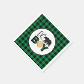 Oh Boy Bear green Buffalo Kariert Baby Dusche Serviette (Ecke)