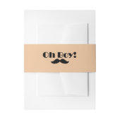 Oh Boy Black Mustache Baby Dusche Einladungsbanderole (Vorderseite Beispiel)