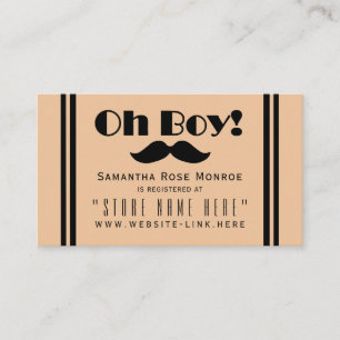 Oh Boy Black Mustache Baby Dusche Geschenk Registr Begleitkarte