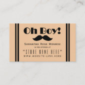 Oh Boy Black Mustache Baby Dusche Geschenk Registr Begleitkarte (Vorderseite)