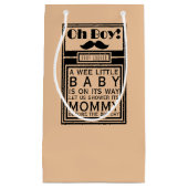 Oh Boy Black Mustache Baby Dusche Kleine Geschenktüte (Vorderseite)