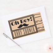 Oh Boy Black Mustache Baby Dusche Rechteckiger Aufkleber (Umschlag)