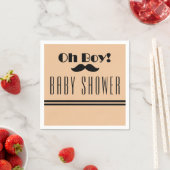 Oh Boy Black Mustache Baby Dusche Serviette (Beispiel)