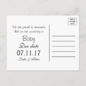 Oh Boy Black Mustache New Baby Ankündigung (Rückseite)