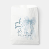 Oh Boy Blau Wasserfarben-Bogen Baby Shower Geschenktütchen (Vorderseite)