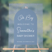 Oh Boy Blue Arch and Pattern Baby Dusche Willkomme Acrylschild (Neutral)