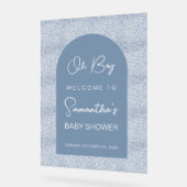 Oh Boy Blue Arch and Pattern Baby Dusche Willkomme Acrylschild (Winkel)