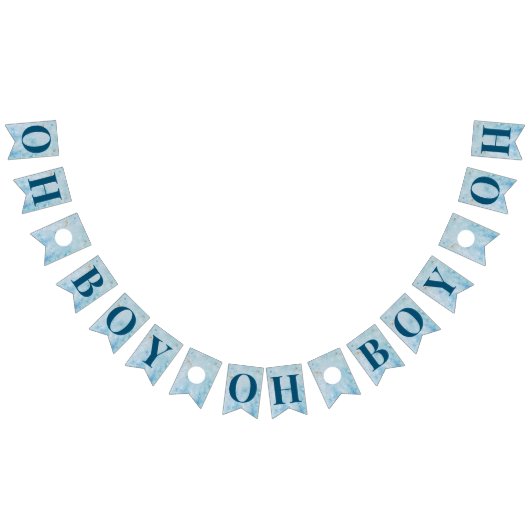 Oh Boy Blue Baby Duschbanner Wimpelkette (Alle)