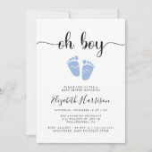 Oh Boy Blue Baby Dusche Einladung (Vorderseite)