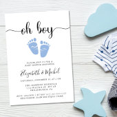 Oh, Boy Blue Baby Feet Couples Dusche Einladung