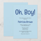 Oh Boy Blue Baby Shower  Invitation Einladung (Vorne/Hinten)