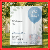 Oh Boy Blue Balloon Elephant Baby Showdown Hinterg Wandteppich